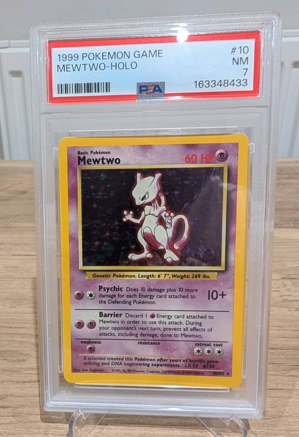 1999 Pokemon Mewtwo Holo Rare Card 010/102 Base Set TCG NEW CERT 