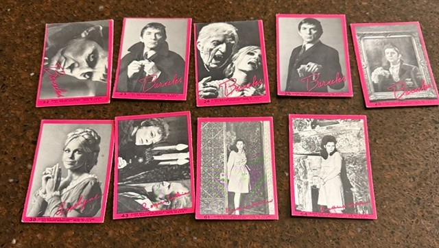 Nine 1968 Philadelphia Gum Dark Shadows Pink Barnabas Dark Shadows Cards