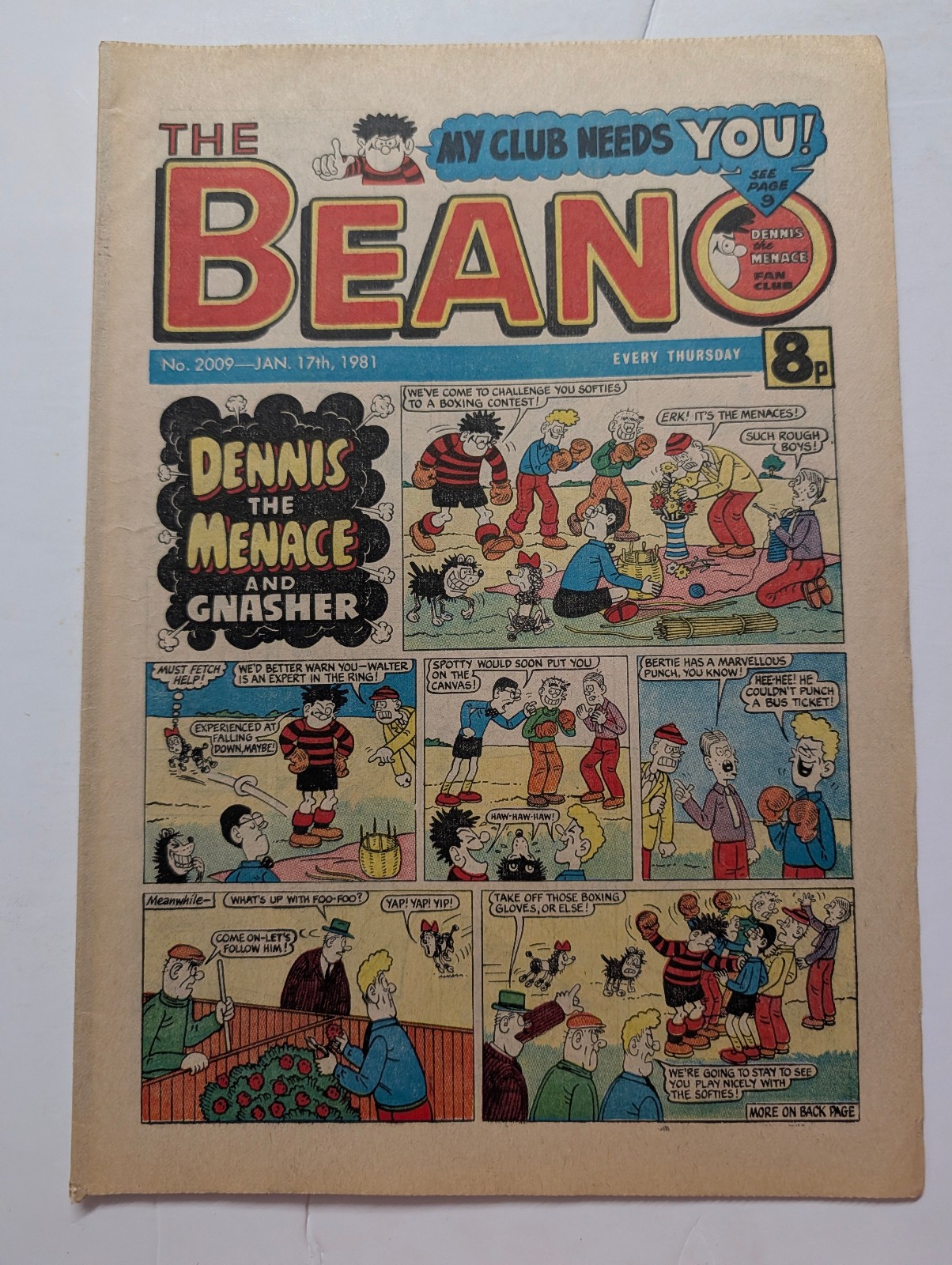 Beano Comic No 2009, January 17th 1981.