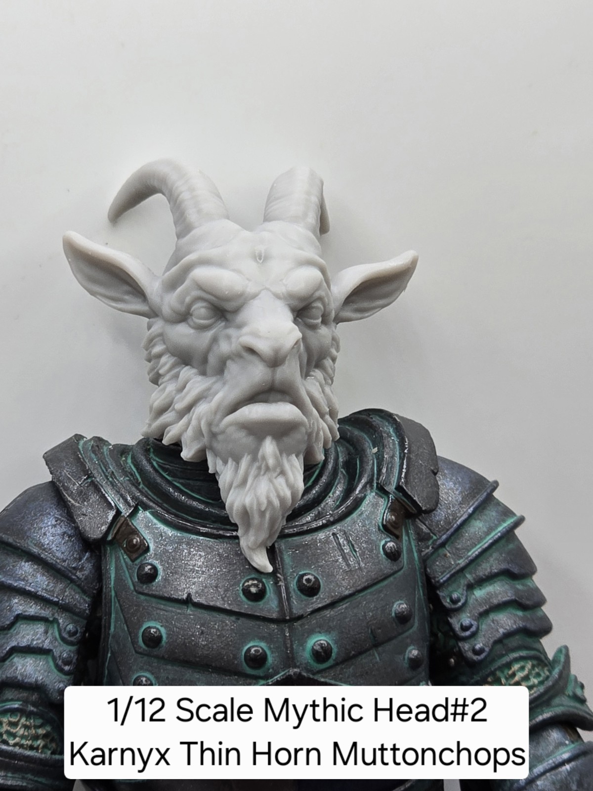 3d Printed KARNYX THIN HORN  HEAD#2  1.0  For Mythic Legions 1/12 Figure 