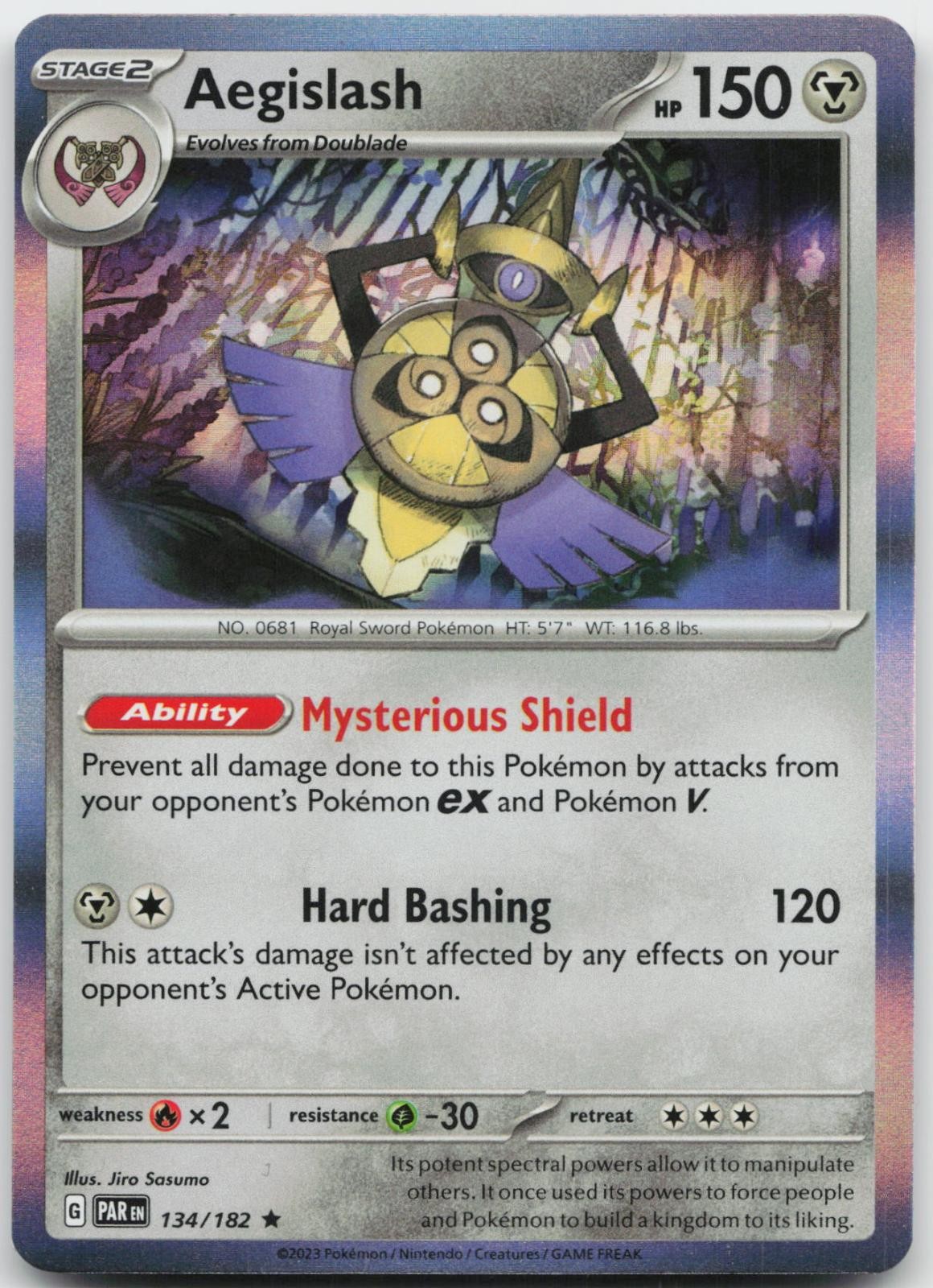 Aegislash 134/182 Raro Paradosso Rift Pokemon Holo quasi nuovo