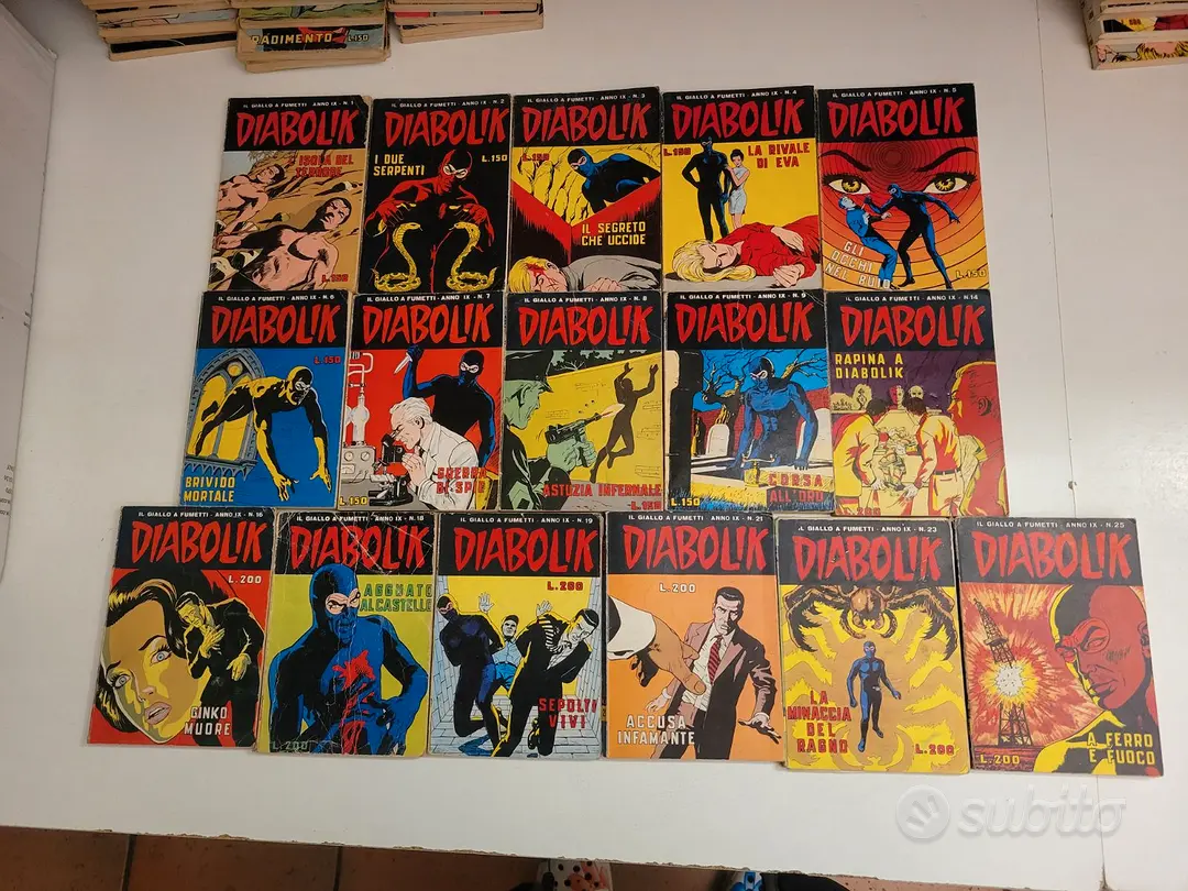 Diabolik, 32 fumetti d’epoca – Anno IX e Anno X
