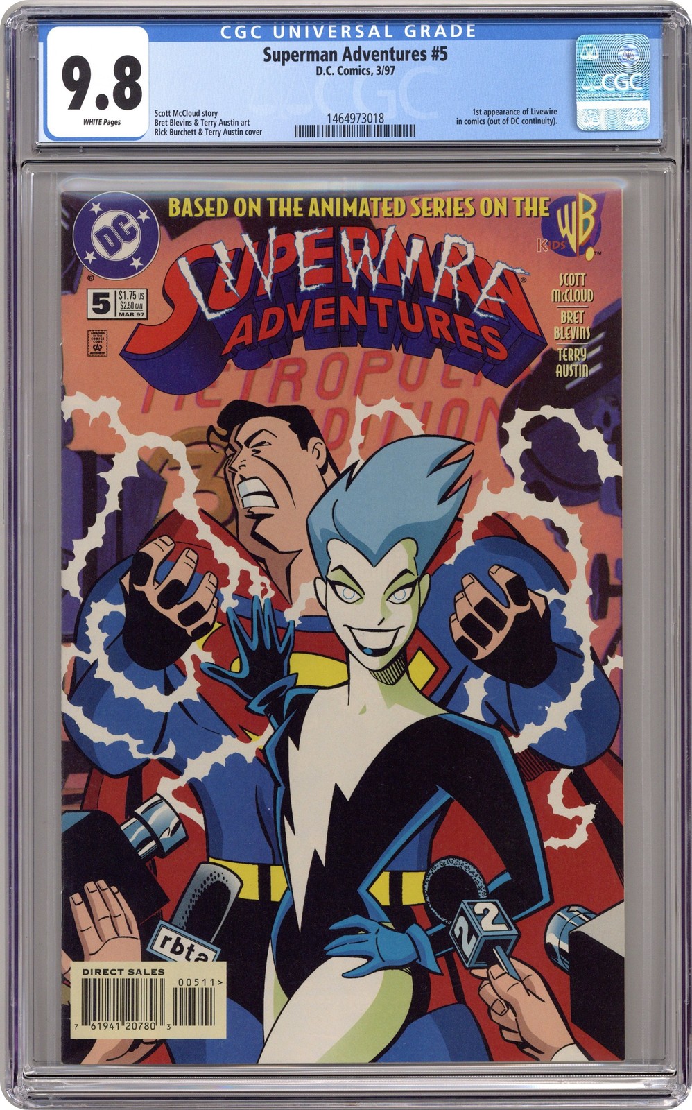 Superman Adventures #5 CGC 9.8 1997 1464973018 1° App. Livewire