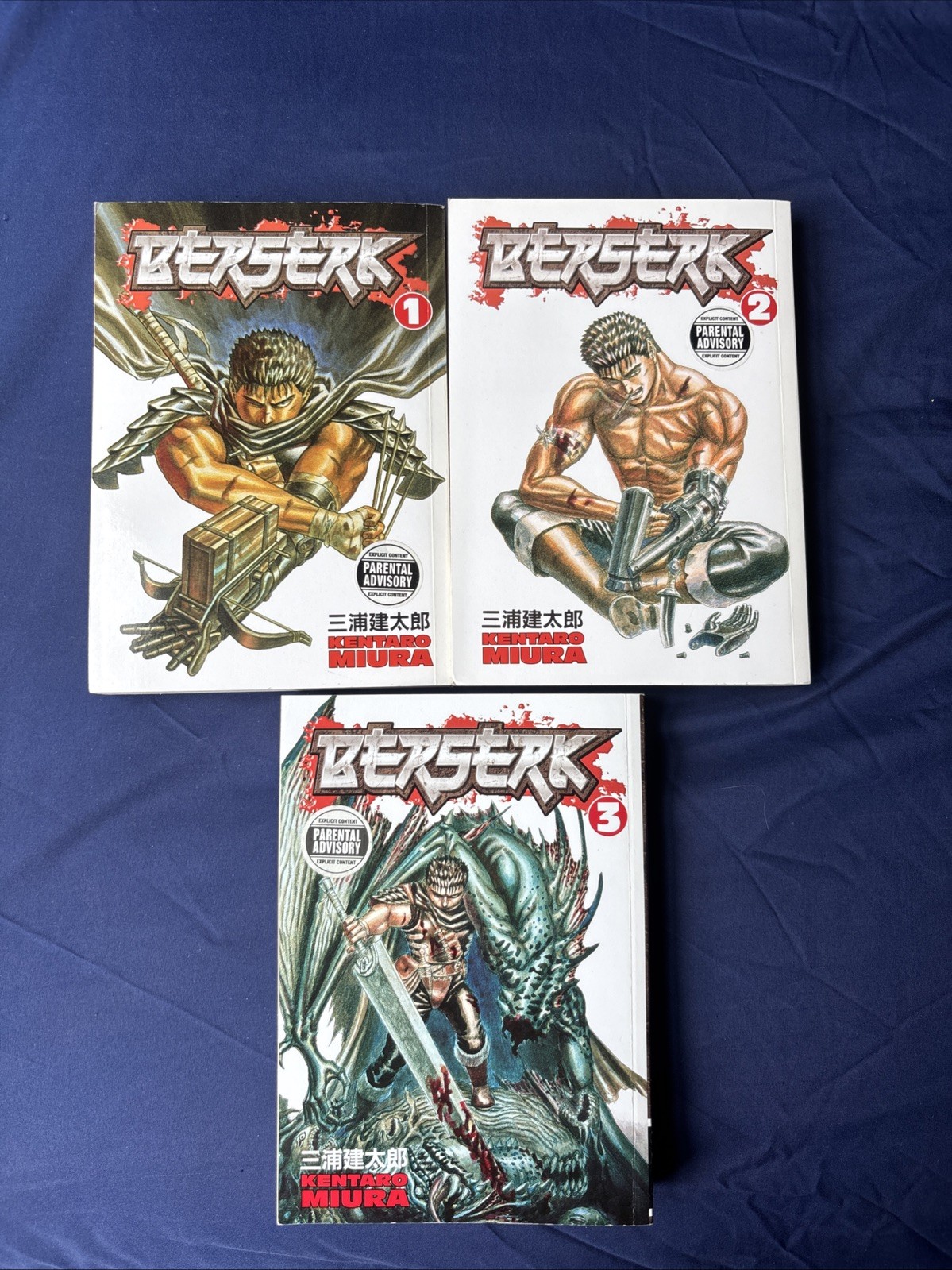 Berserk Manga Dark Horse Libro in brossura inglese volumi 1-3