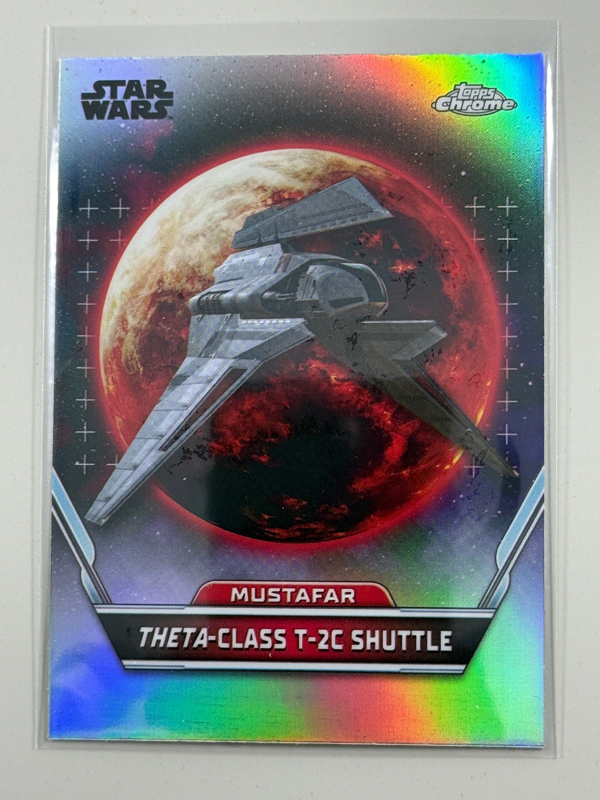 Topps Star Wars 2024 Hyperspace  Theta-Class T-2c Shuttle Mustafar Refractor #11