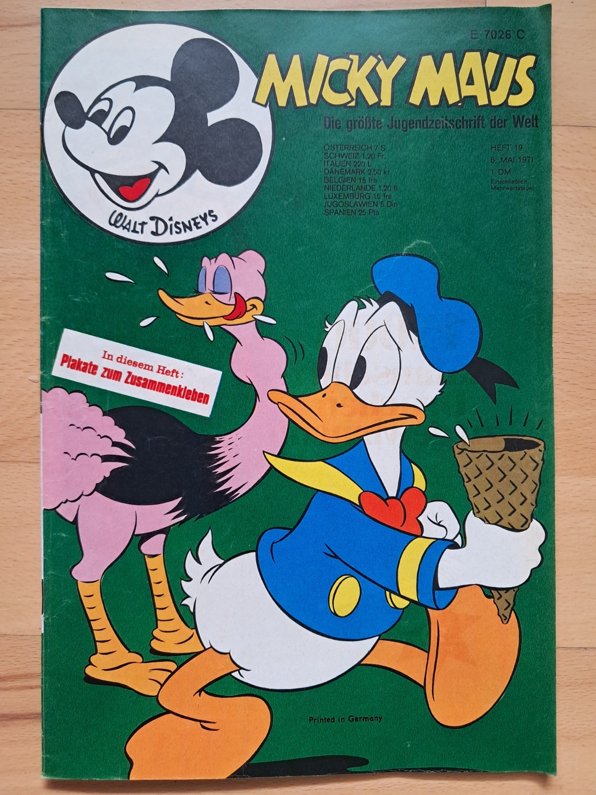 Topolino n.19 dell'8.5.1971 con pagine pieghevoli, album calcio - TOP Z1