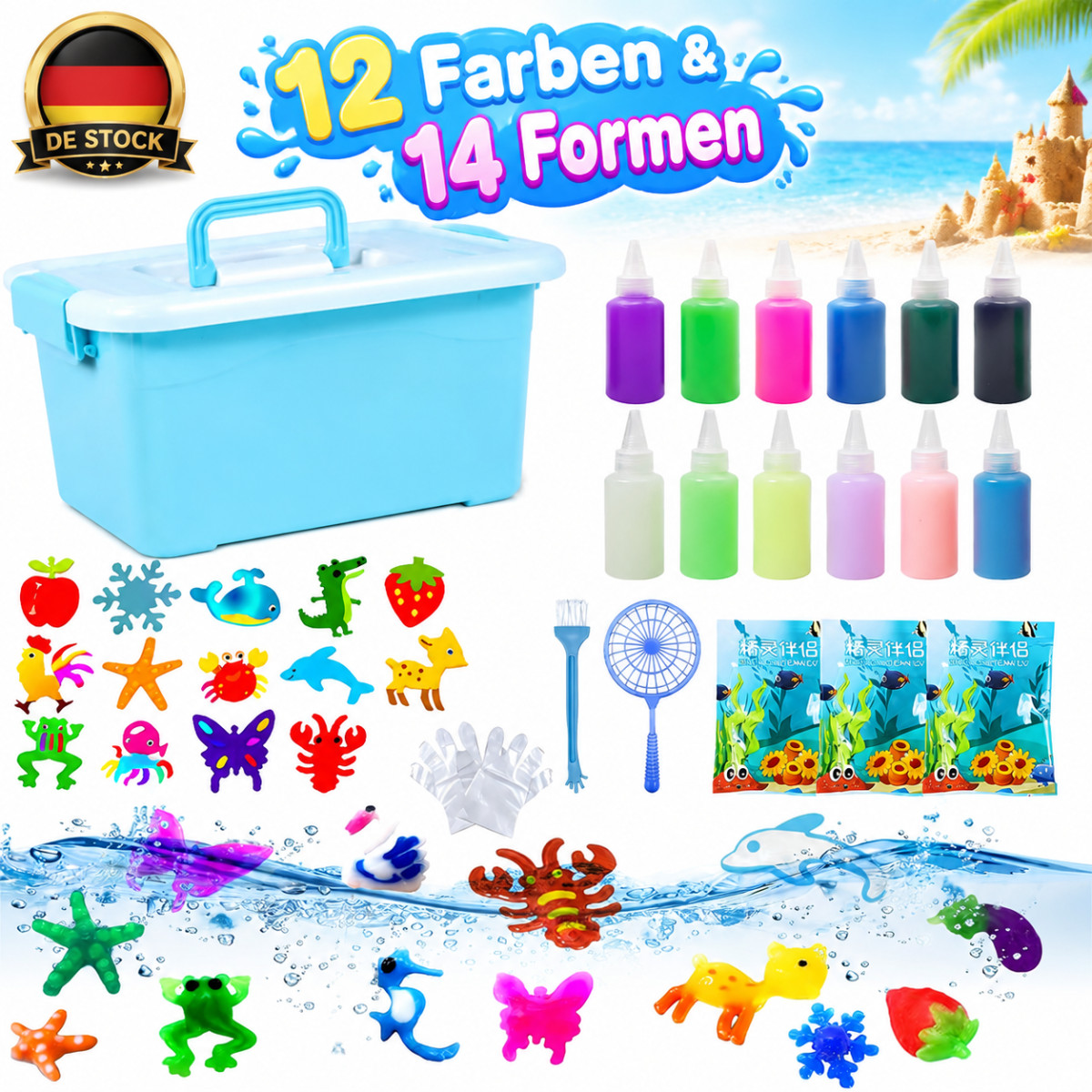 Acqua Giocattolo, Gel, Stampi, Set Creativo, Bambini, Magico, Divertente, Regalo Nuovo