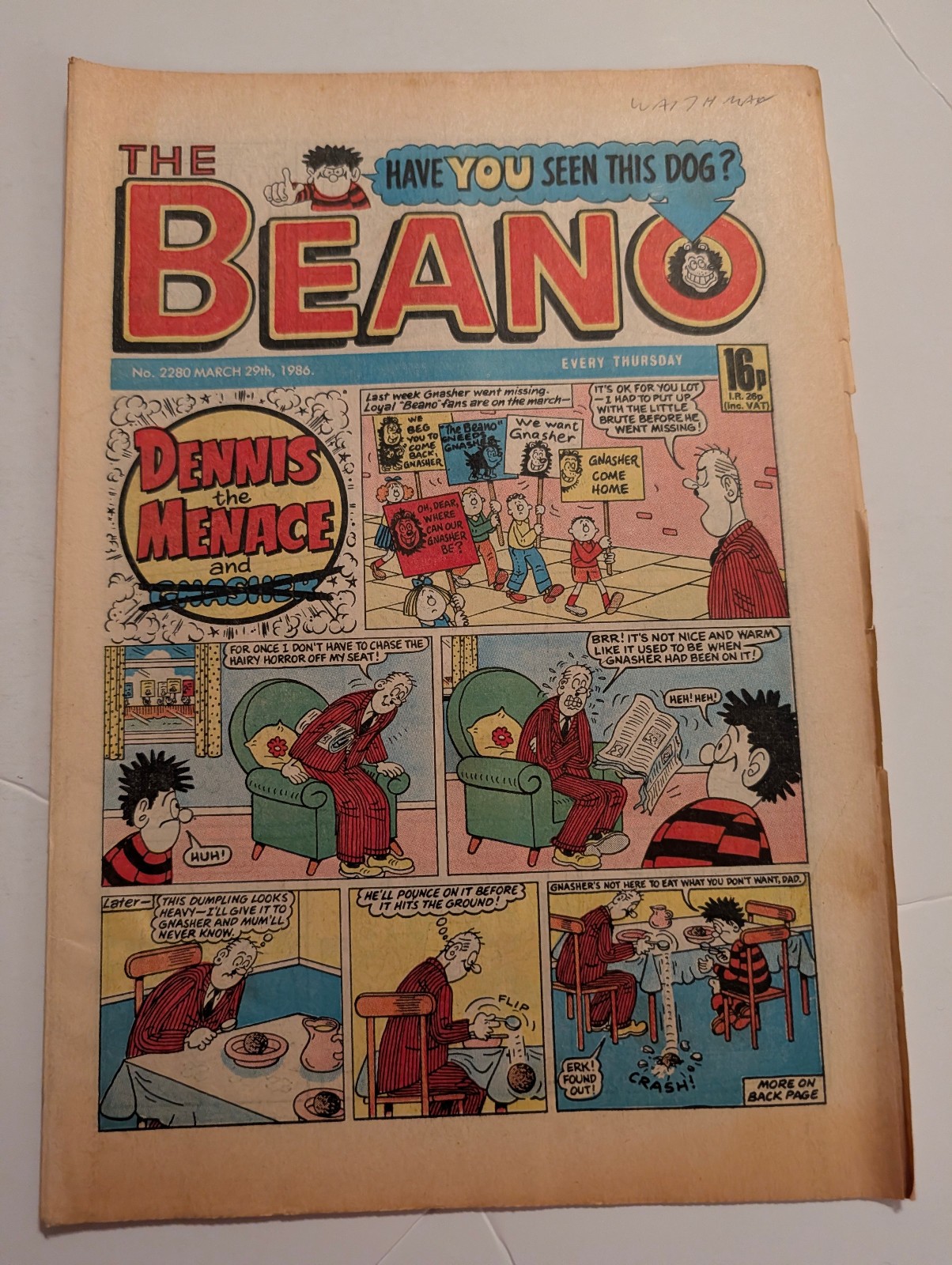 Beano Comic No 2280, March 29th 1986.