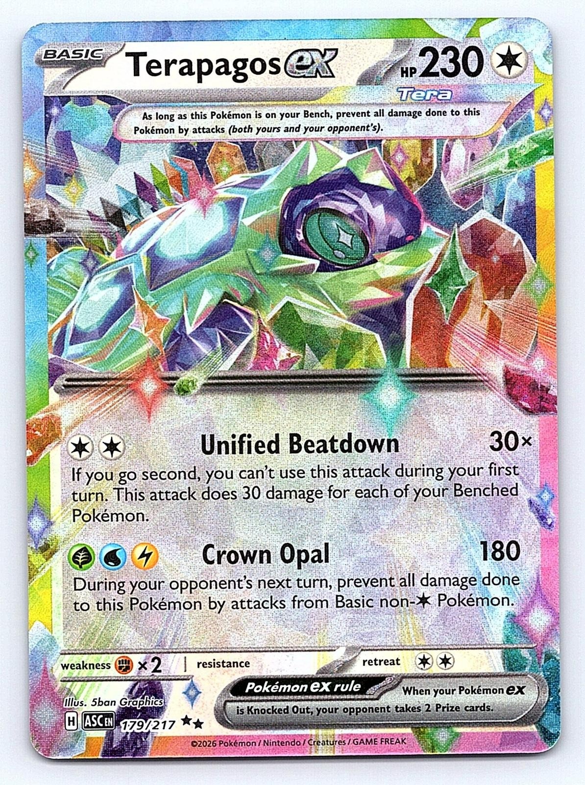 ⭐ Terapagos ex Holo 179/217 Ascended Heroes Near Mint Pokemon