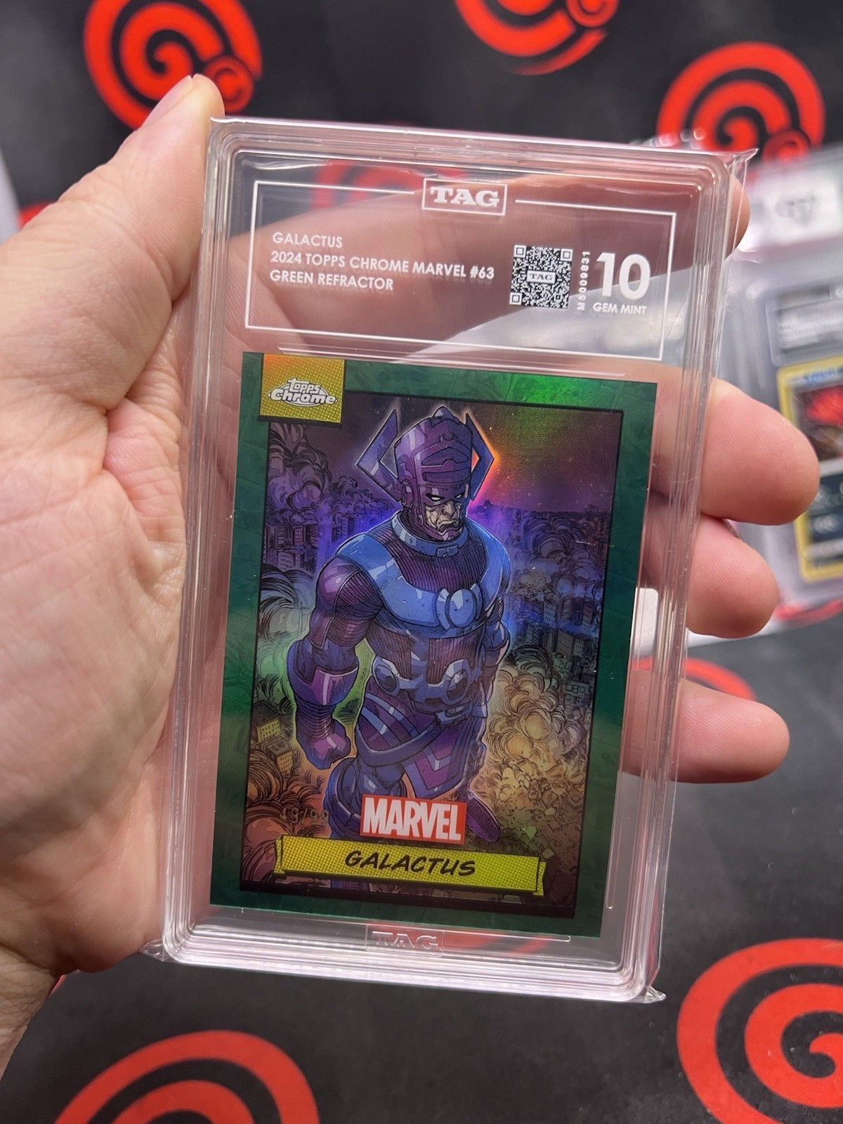 TAG 10 GALACTUS /99 rifrattore verde - Topps Chrome 2025 Marvel #63