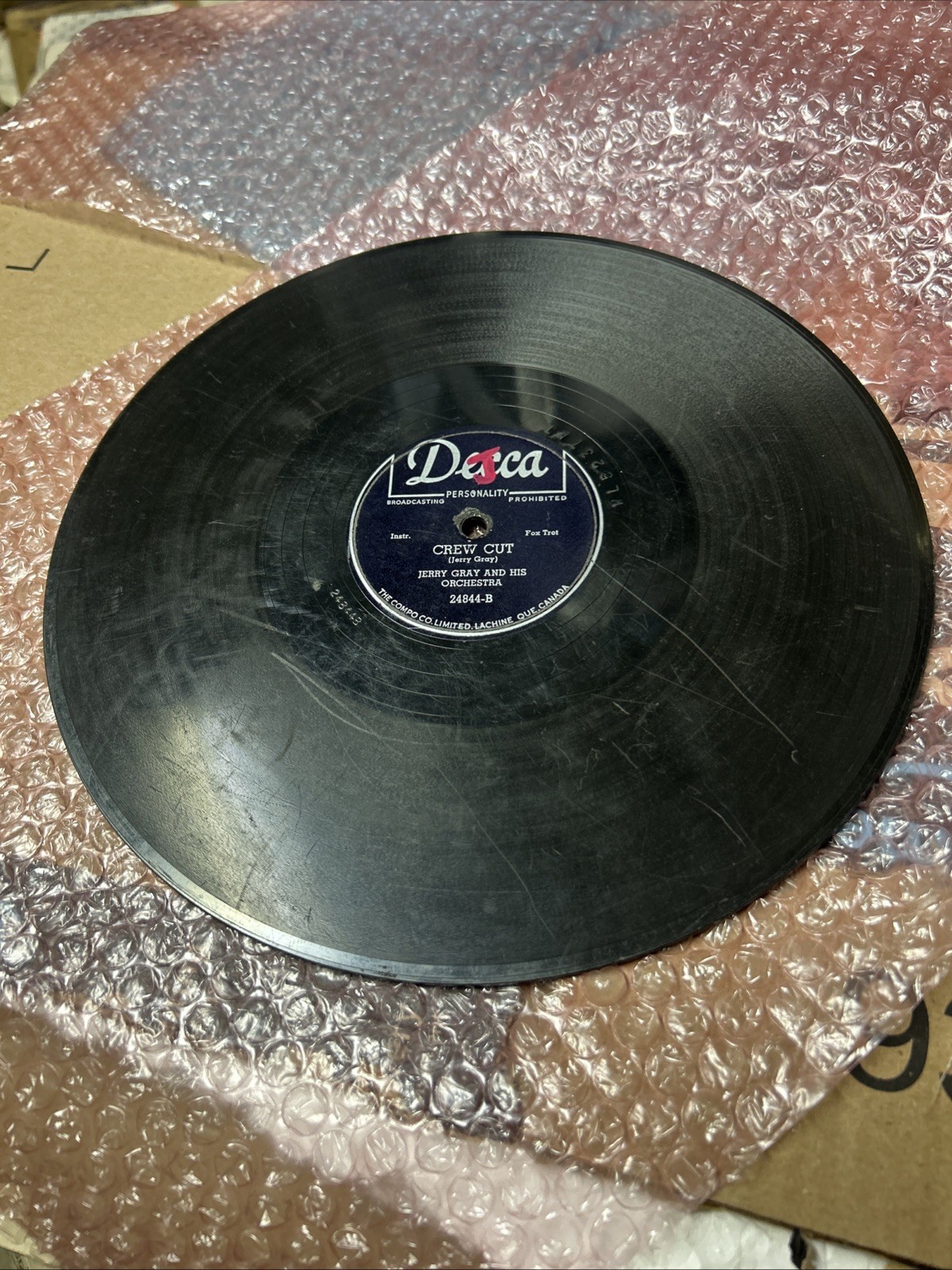 Jerry Gray By The Waters Of Minnetonka / Crew Cut Decca 78 Record