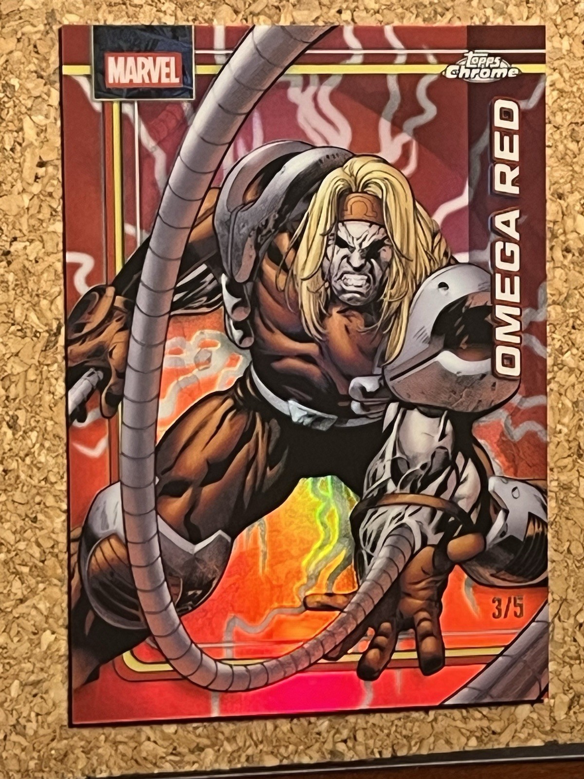 2026 Topps Chrome Marvel Omega Rosso ROSSO Storm Lightning Rifrattore 3/5 SSP