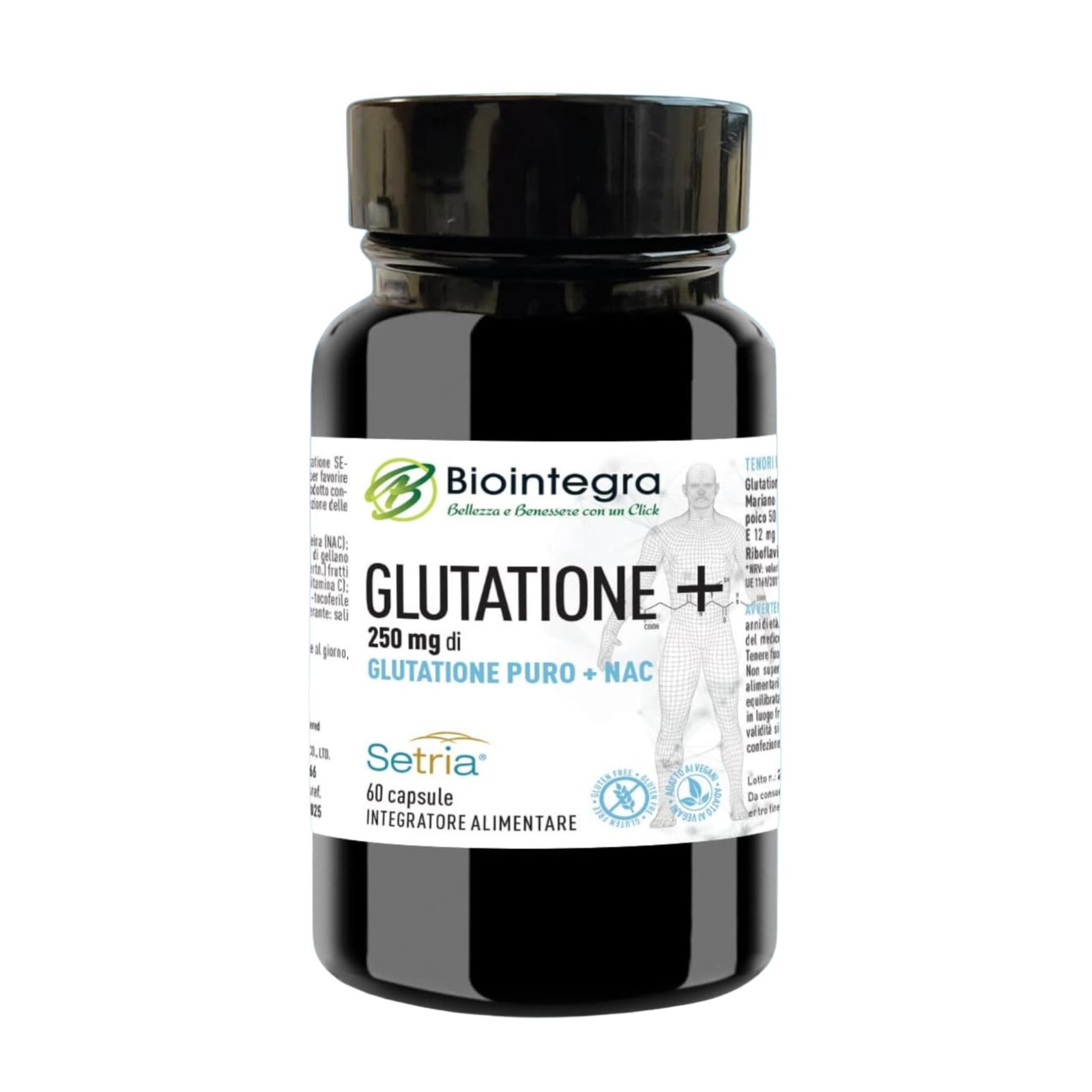 Glutatione Plus Forte, 60 Capsule di Glutatione puro con N-acetil-l-cisteina