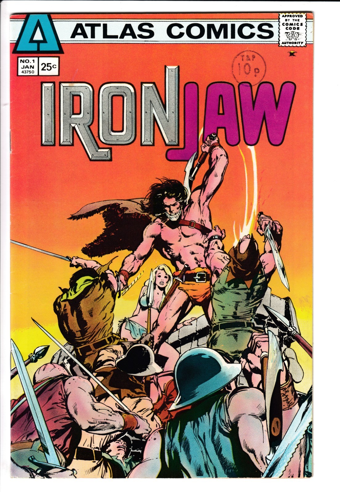IRON JAW #1, NEAL ADAMS COVER ART, VF, Atlas Comics (1975)