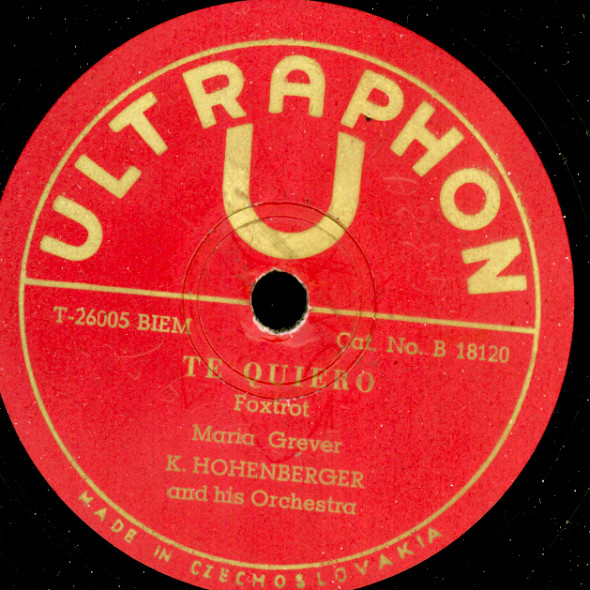 KURT HOHENBERGER Te Quiero / Ti Pi Tin     E(+)!!  Schellackplatte  78rpm  S480