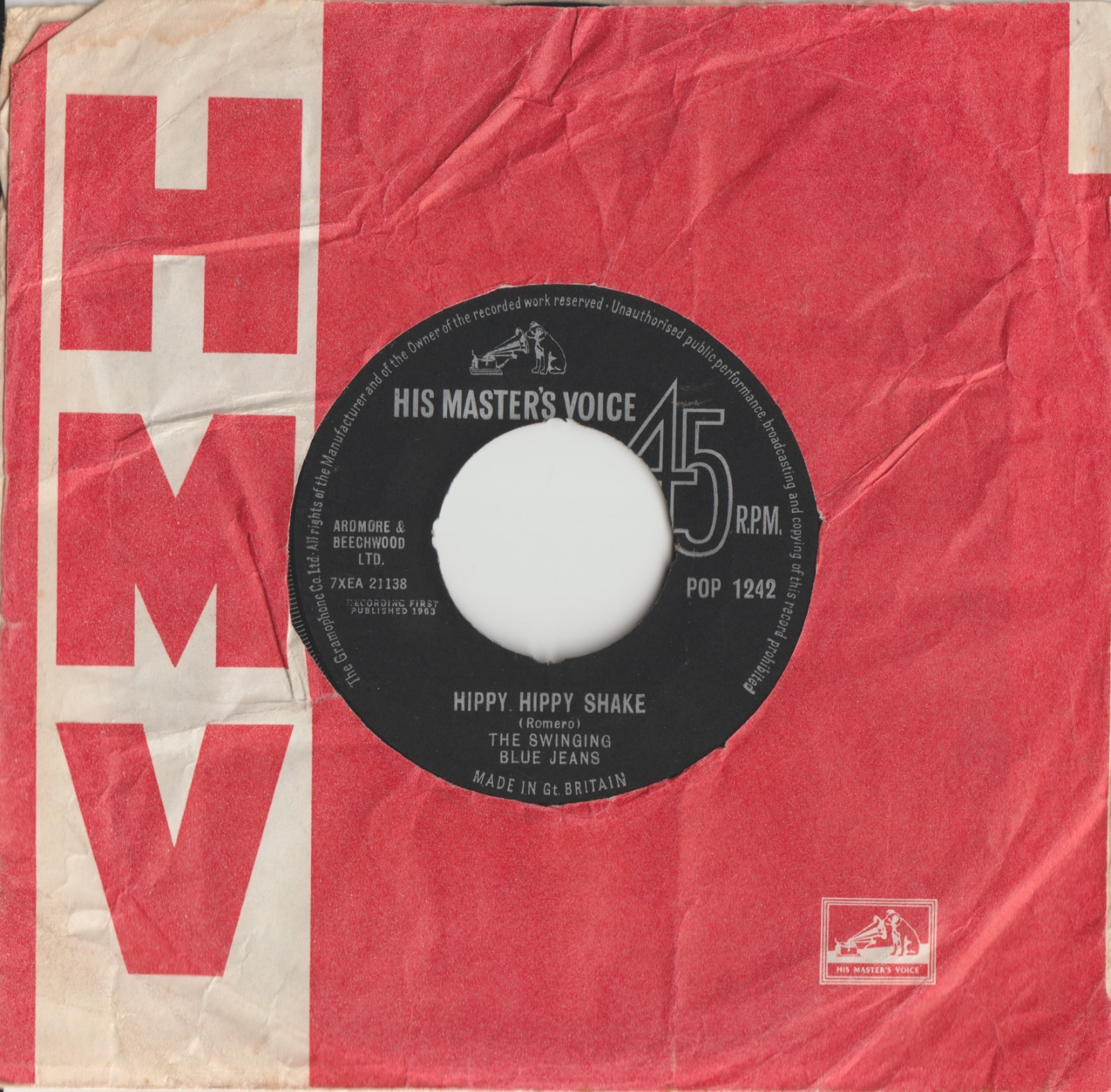 Swinging Blue Jeans – Hippy Hippy Shake - HMV - POP 1242