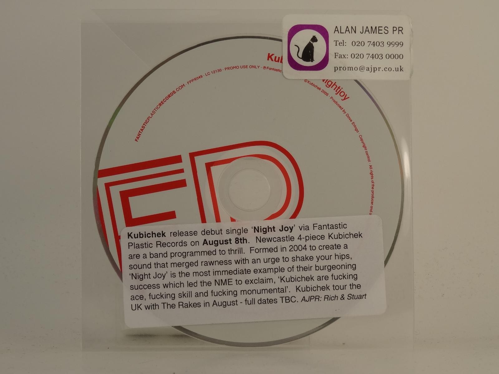 KUBICHEK! NIGHT JOY (H1) 1 Track Promo CD Single including Plastic Sleeve FANTAS