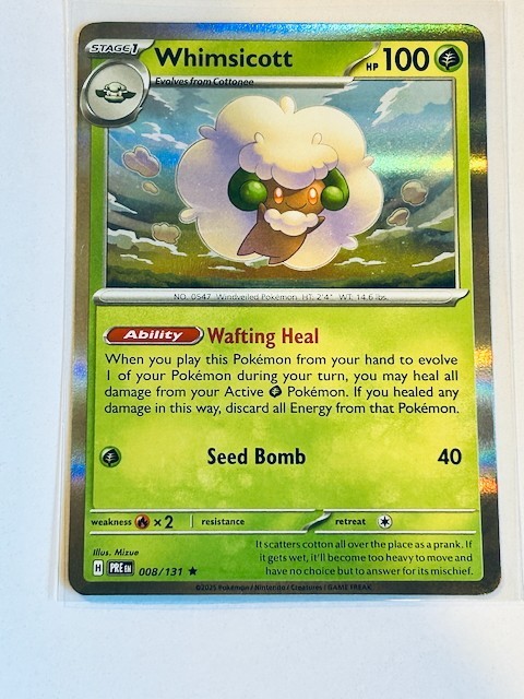 Pokemon TCG Prismatic Evolution Whimsicott 008/131 Holo Rare
