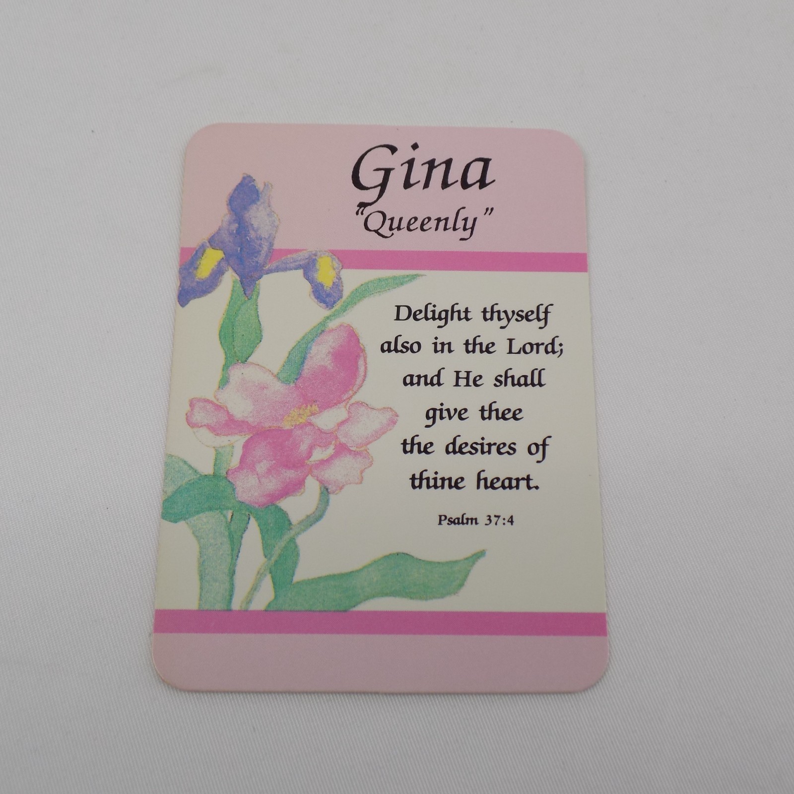 Carta Significato Nome Ricordo Regina Gina Versetto Bibbia Religione Religiosa Cristiana