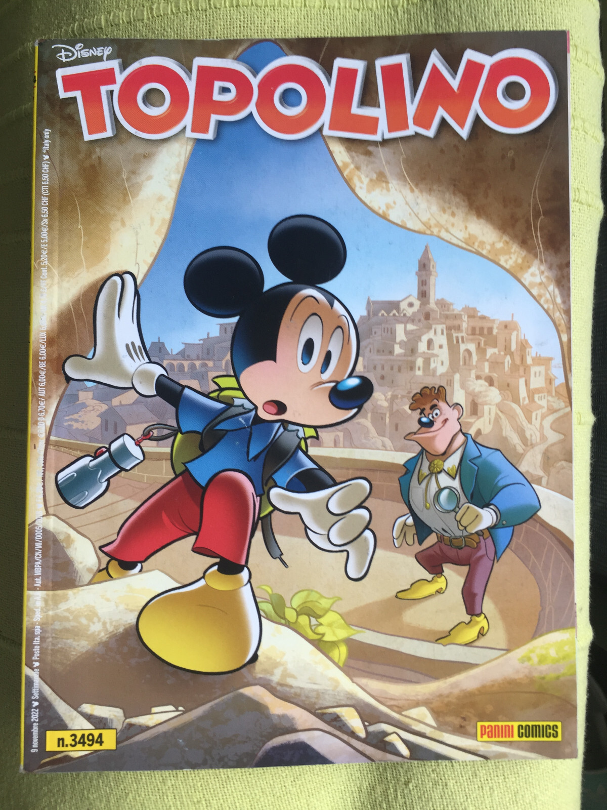 TOPOLINO N°3494 - 9 NOVEMBRE 2022. STORIA DEDICATA AI SASSI DI MATERA.EDICOLA!