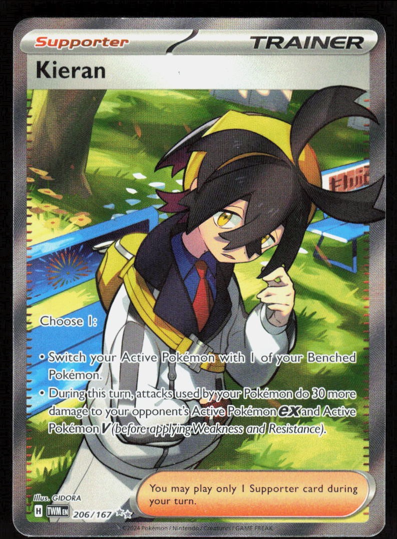 Kieran 206/167 Pokemon Maschera del Crepuscolo - Holo Ultra Rara quasi nuova