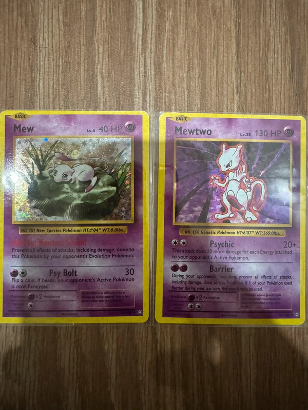 Carte pokemon - mew e mewtwo
