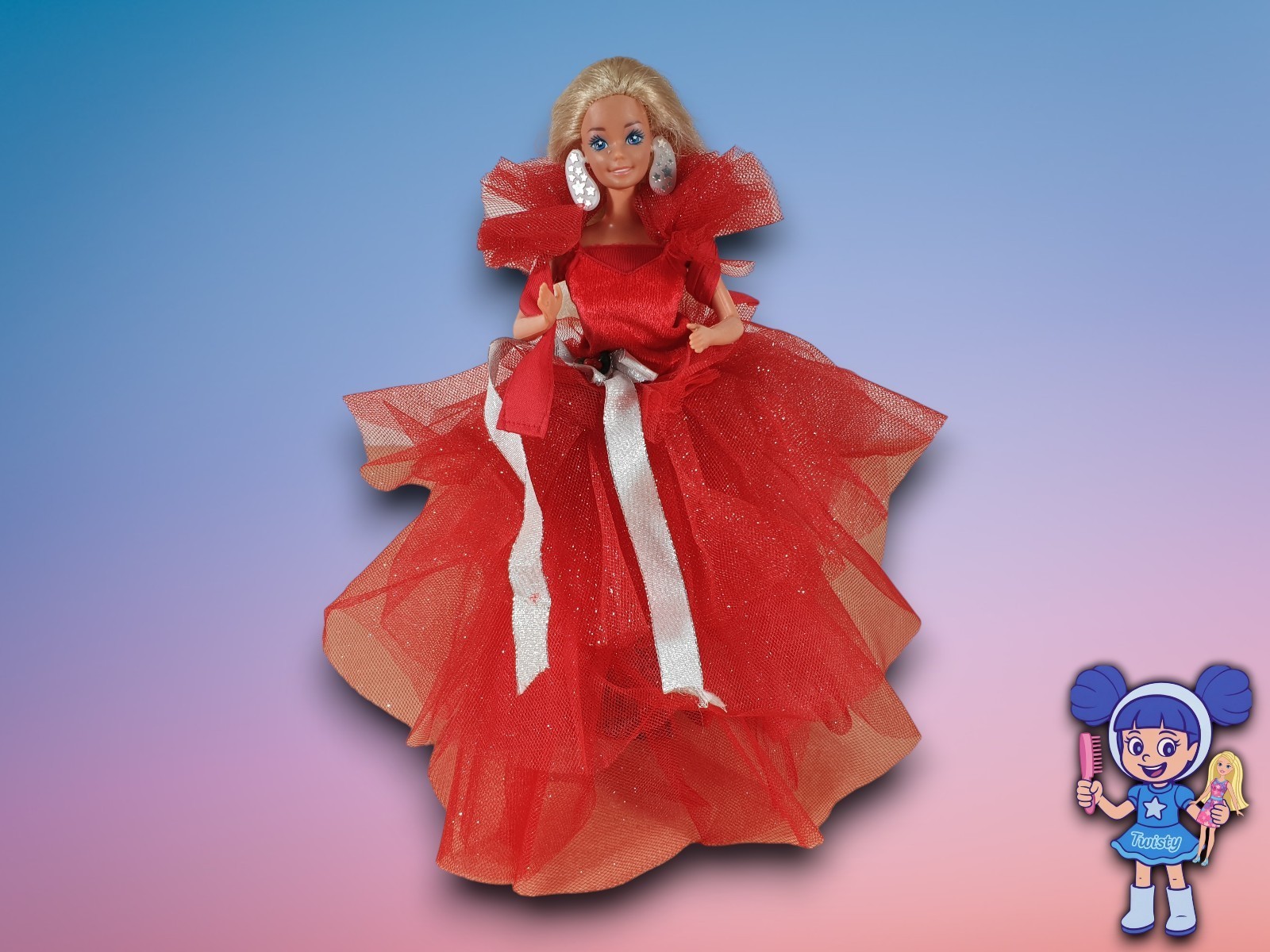 ⭐Barbie mit Happy Holidays Kleid aus den 80er Jahren⭐