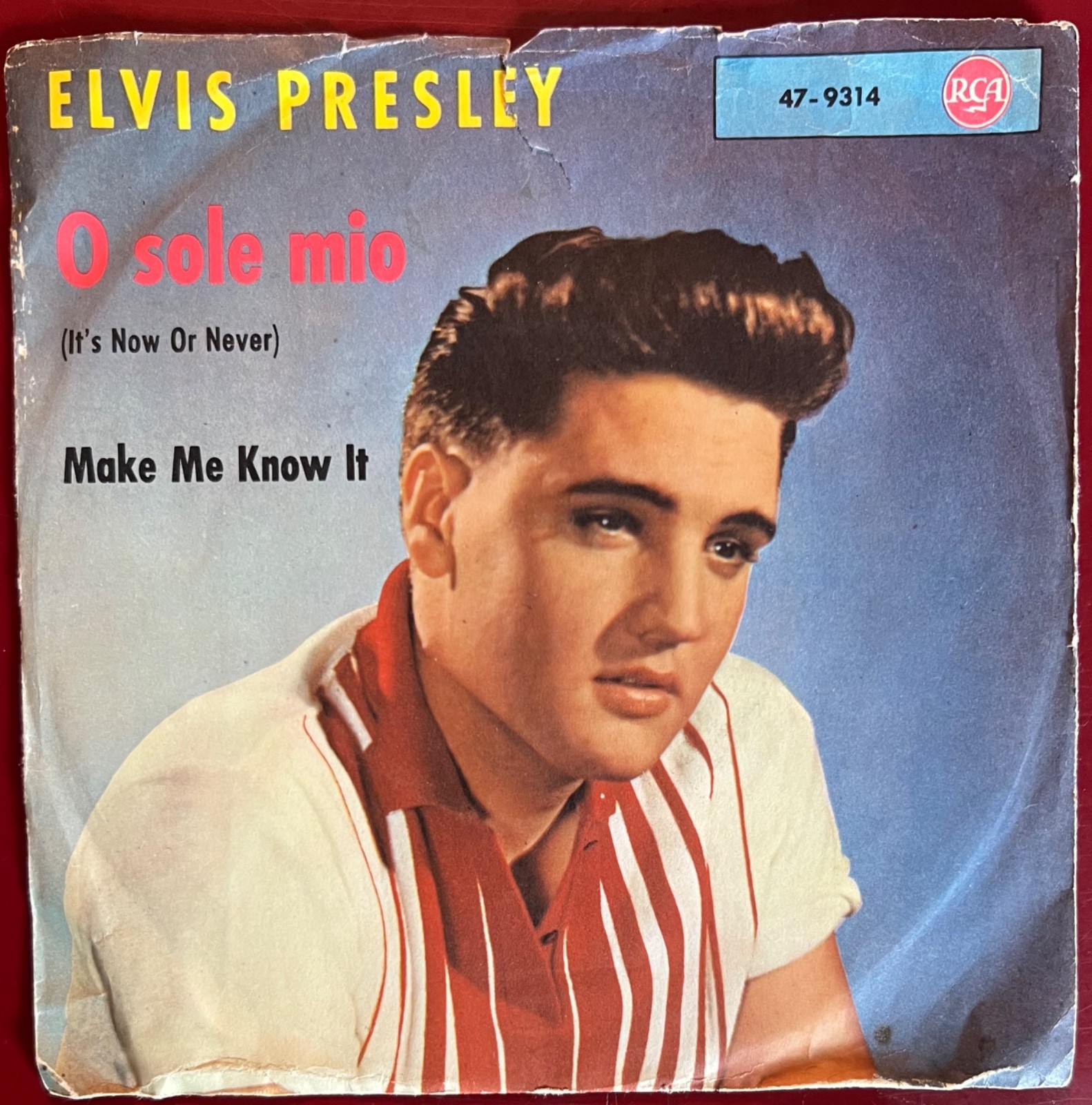 Elvis Presley O Sole Mio (It's Now Or Never) German 45 with Picture Sleeve