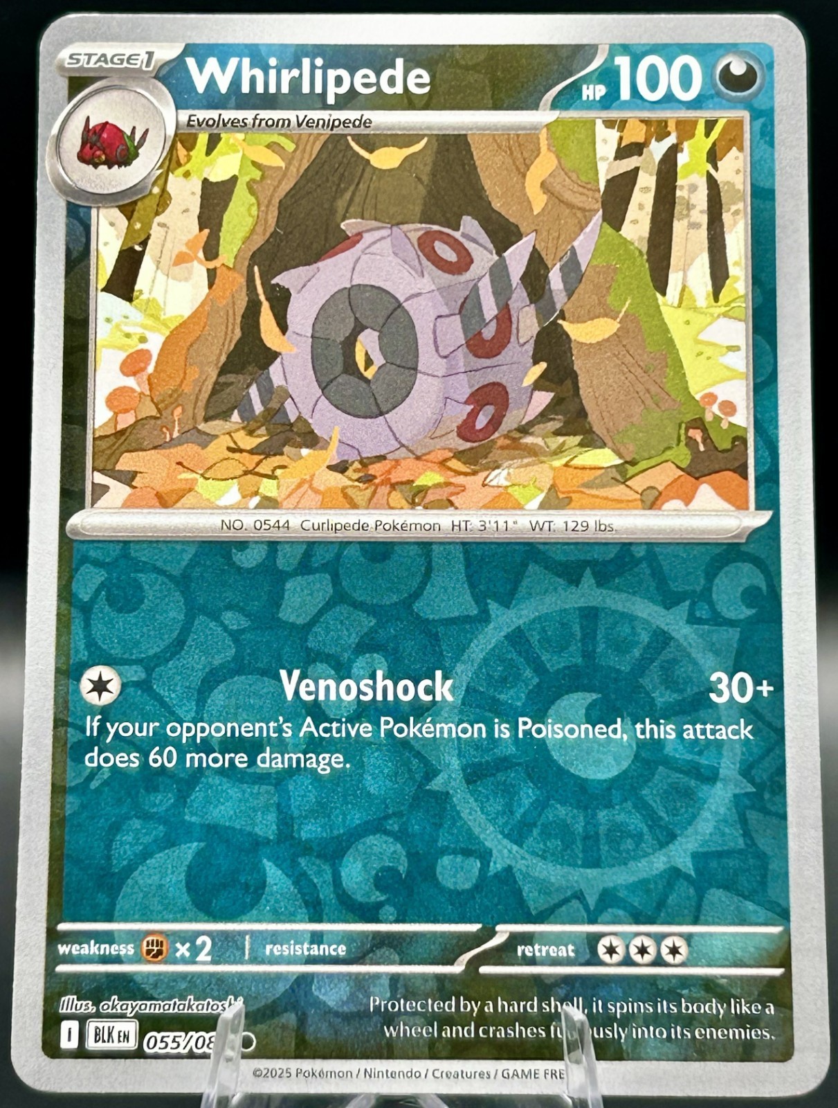 Whirlipede 055/086 Bolt Nero Comune Pokemon TCG Reverse Holo Near Mint