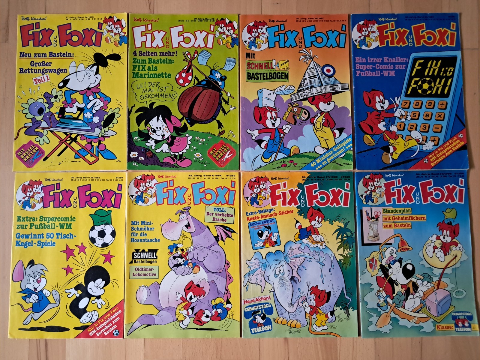 Rolf Kauka's Fix + Foxi - Raccolta di 8 fumetti con supplemento dal 1979-86