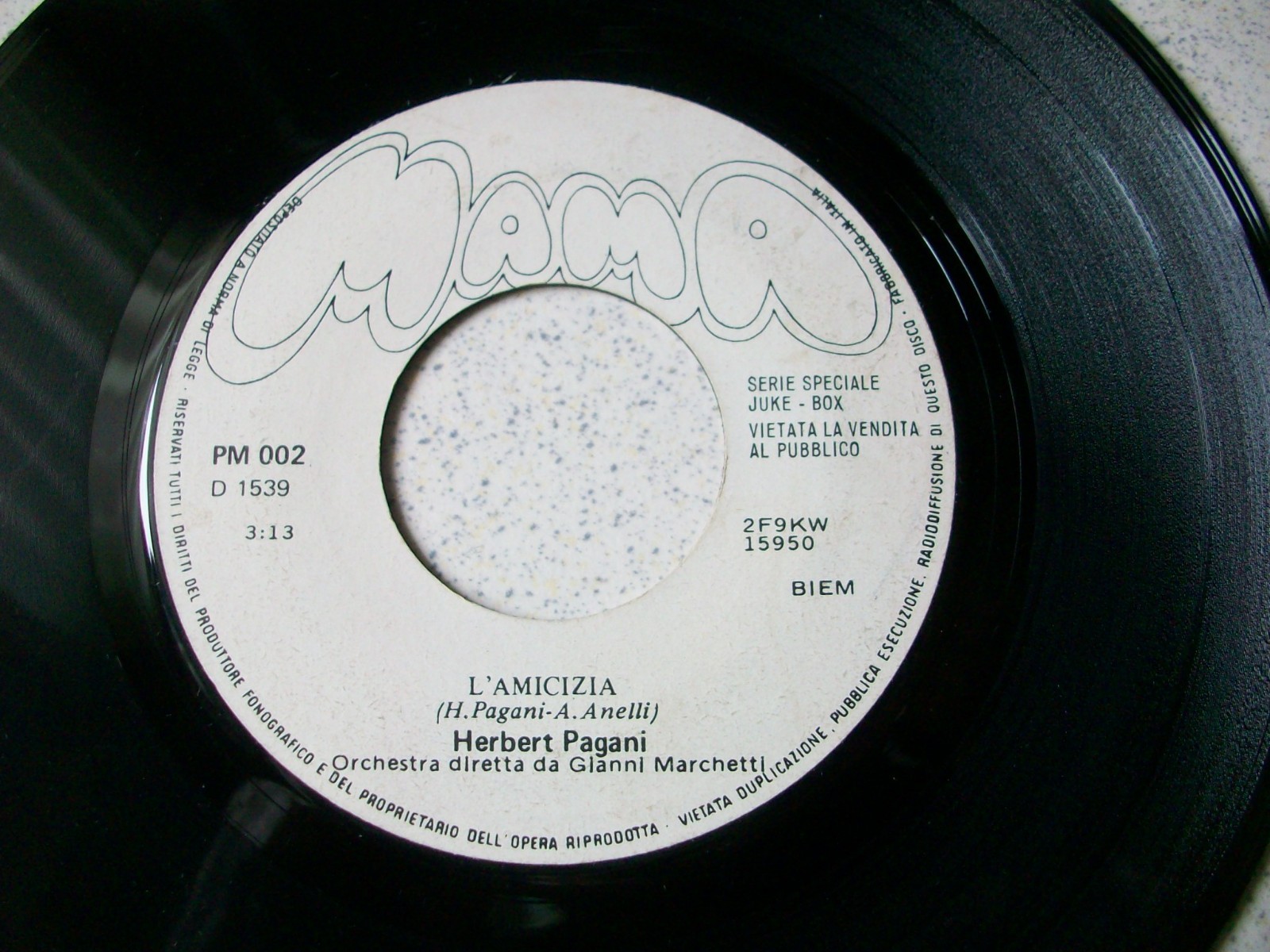 Herbert Pagani / Orietta Berti – L'Amicizia / L'Altalena-45 GIRI-JB