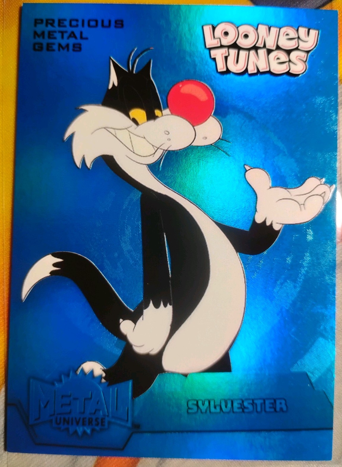 2024 Fleer Retro LOONEY TUNES Metal Universe SYLVESTER #MU-38 BLUE PMG #'d 39/50