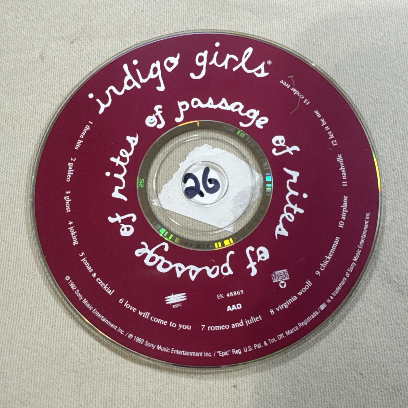 Indigo Girls – Rights Of Passage Cd 1992 ￼