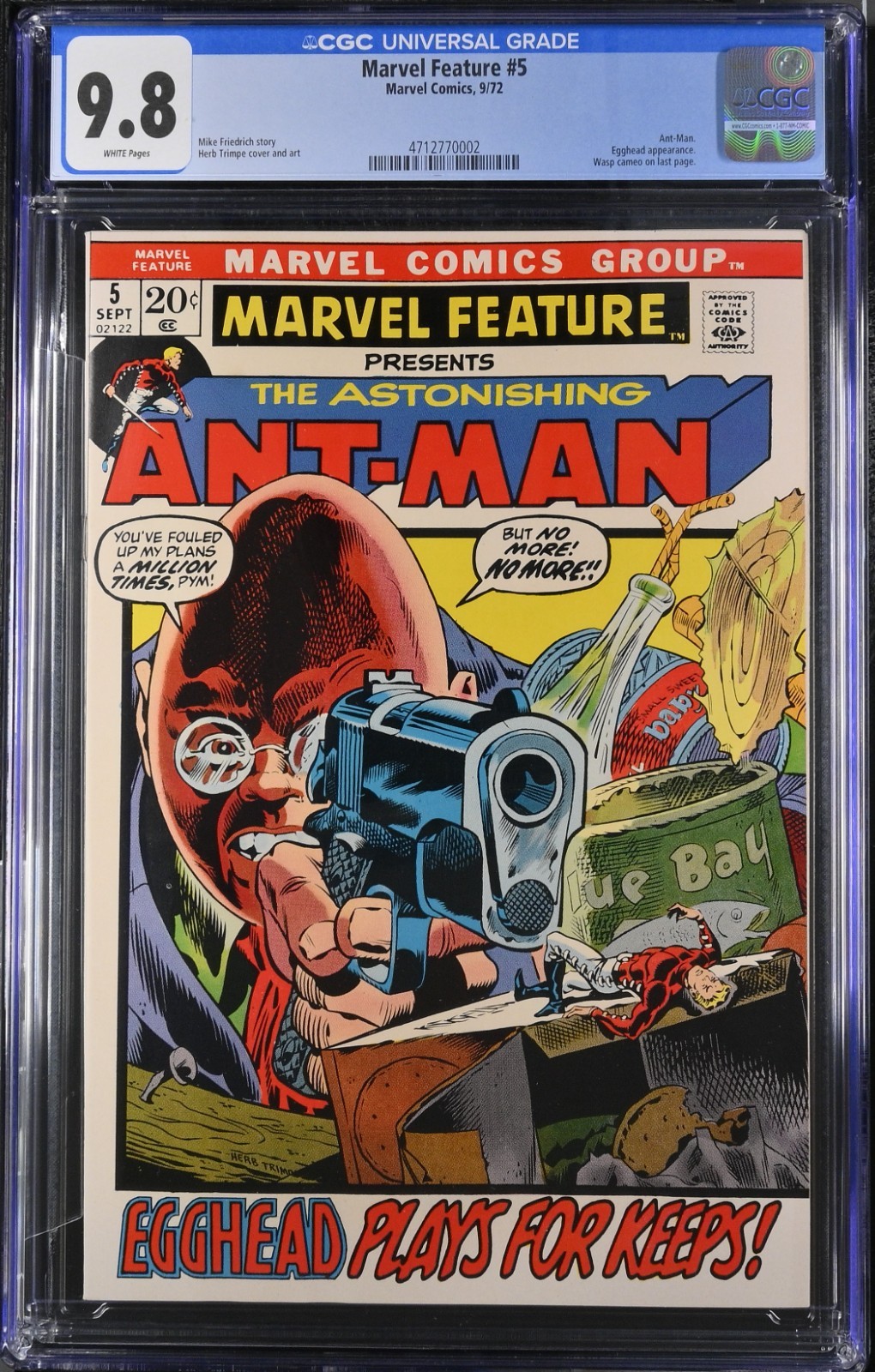 MARVEL FEATURE #5 CGC 9,8 PAGINE BIANCHE!  MASSIMA CERTIFICAZIONE! ANT-MAN & THE VESPA!