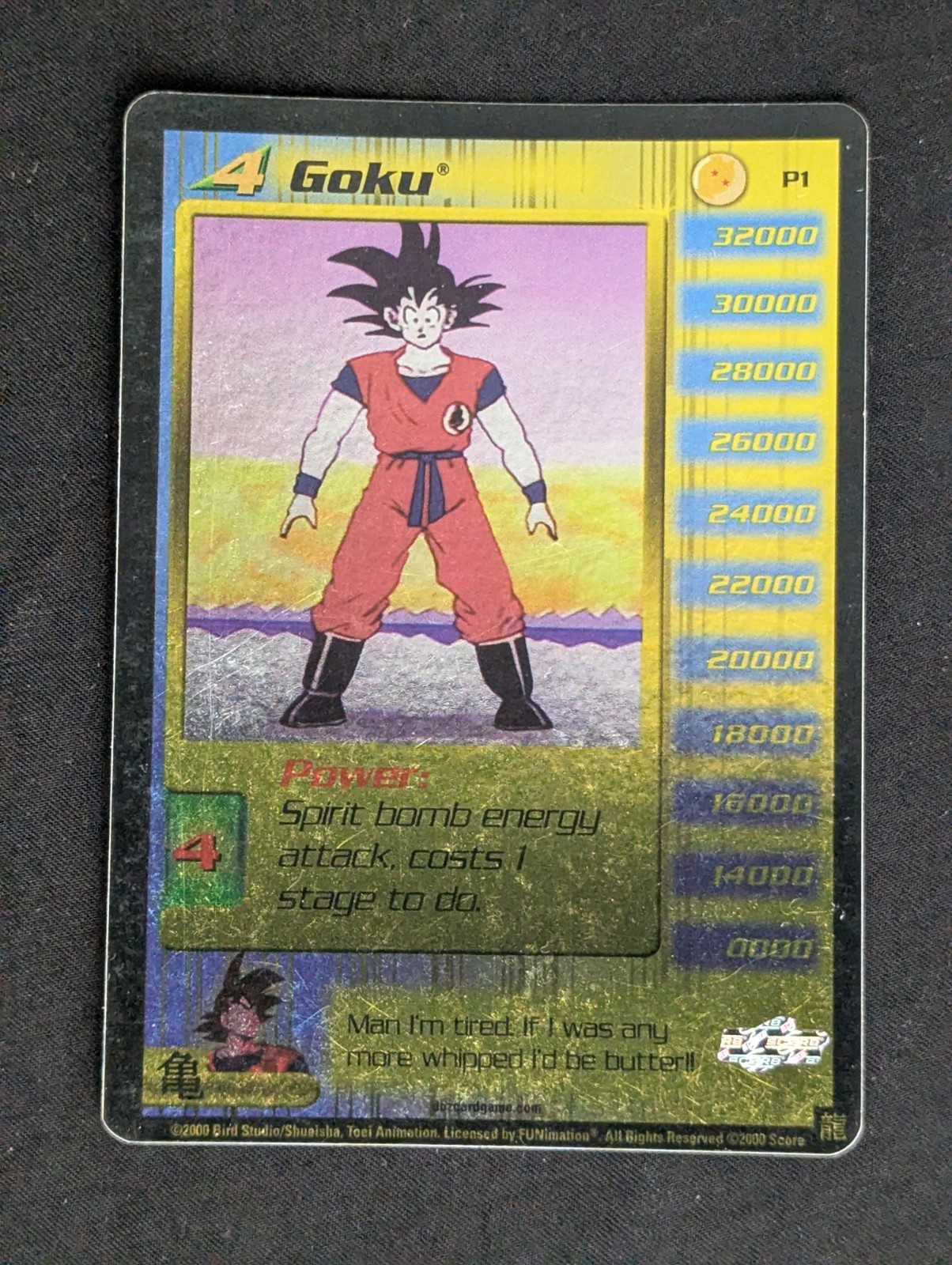 Dragonball Z CCG Score Goku P1 Lv 4 Gold Foil Promo DBZ
