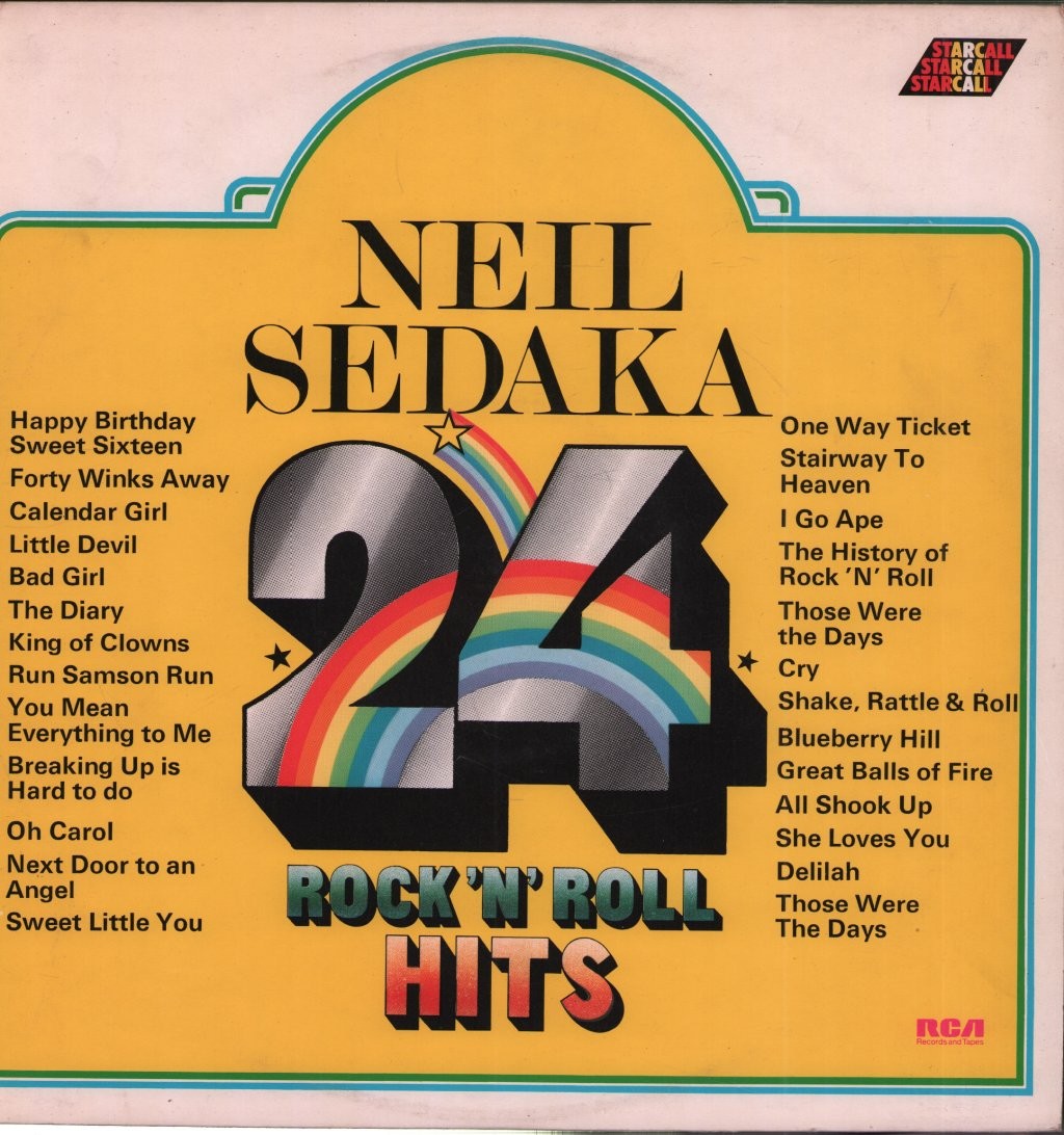 Neil Sedaka 24 Rock 'N' Roll Hits LP Vinile UK RCA 1975 HY1005