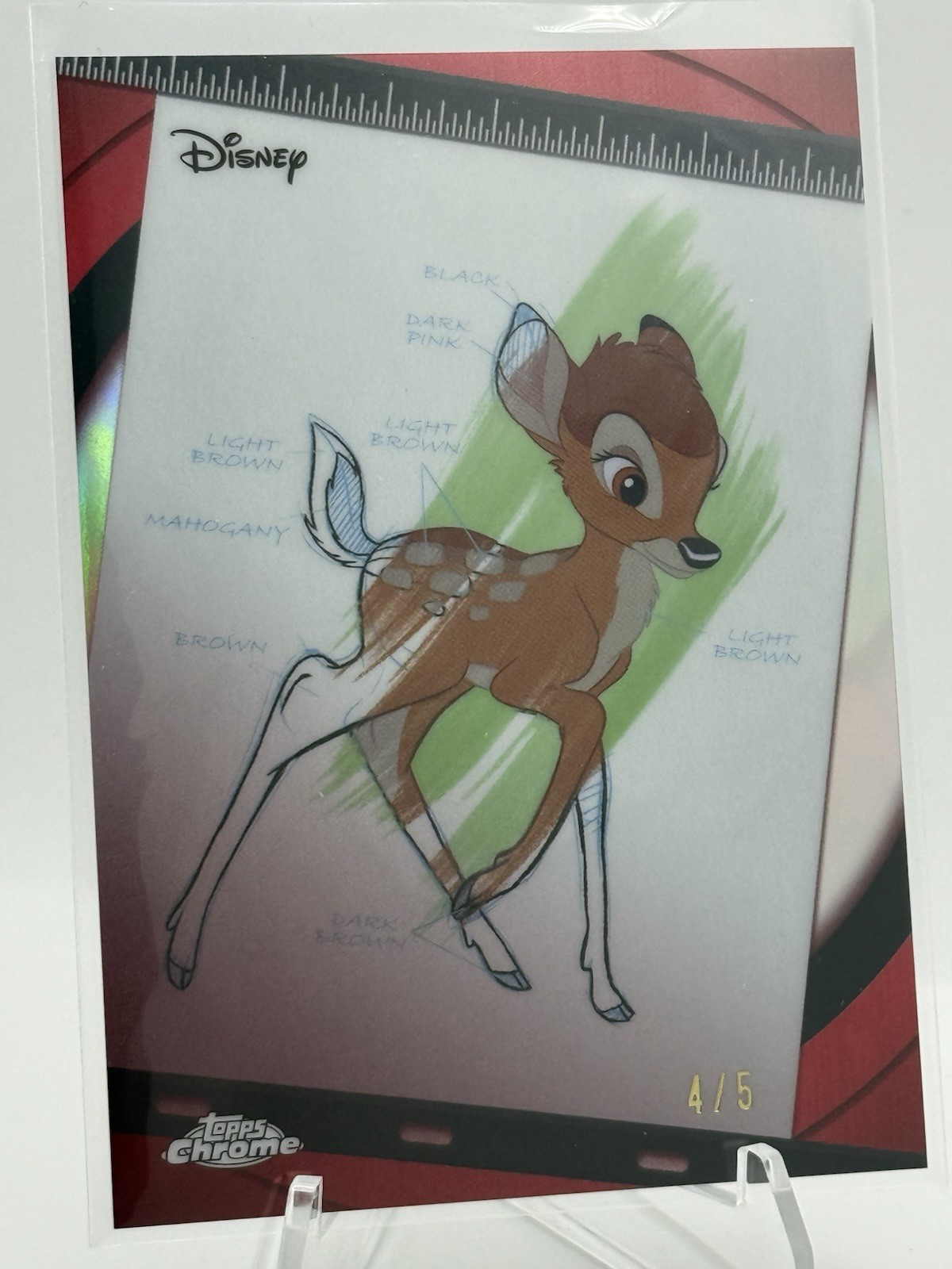 2026 Topps Chrome Disney inchiostro e vernice Bambi #I&P-5 rosso /5