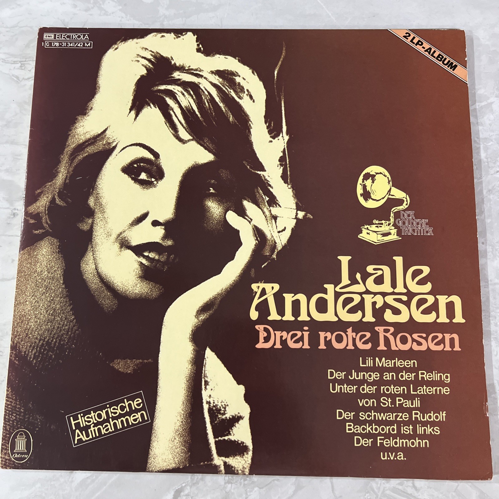 12" Double LP Vinyl Lale Andersen - Drei rote Rosen / 2 VERSIONEN VON LILI MARLE