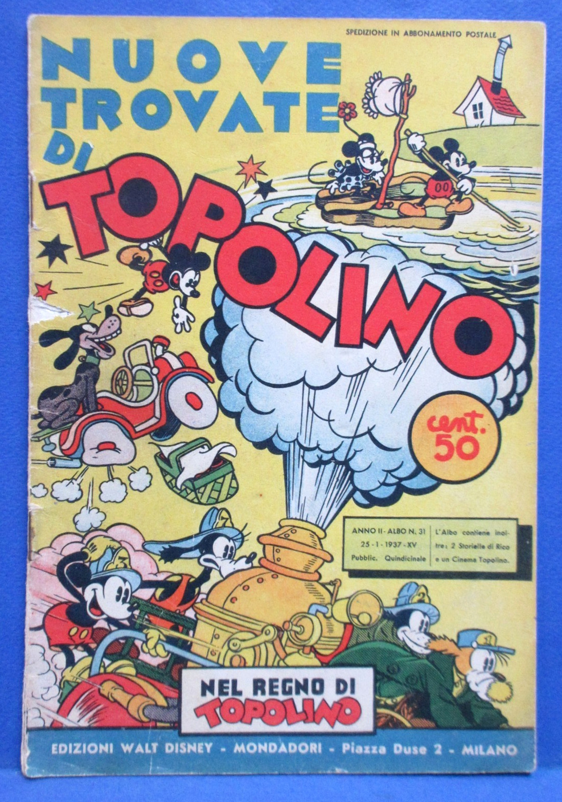 NUOVE TROVATE DI TOPOLINO Nel Regno di Topolino 31 DISNEY MONDADORI 1937 !!