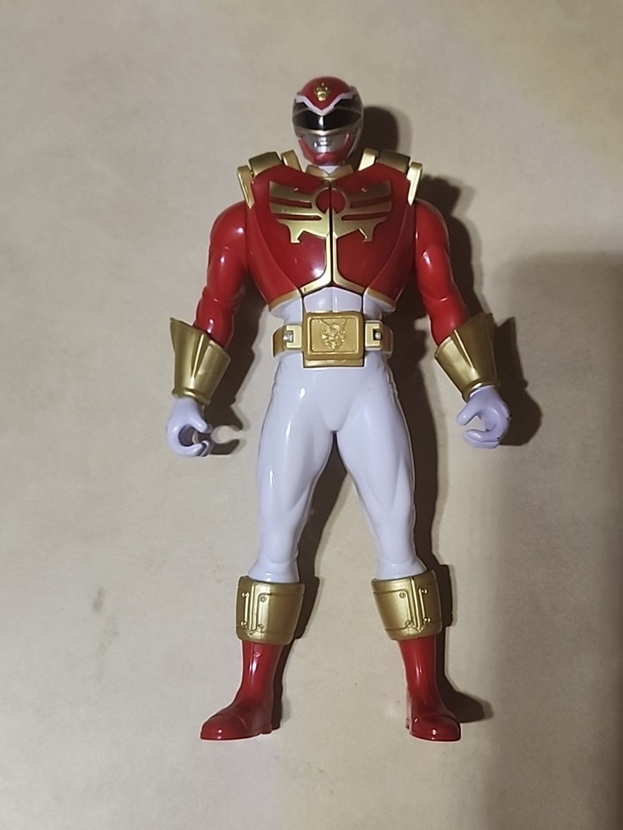 Modellino Bandai Red Power Ranger 2013 6,5" MMPR Samurai bordo oro sciolto