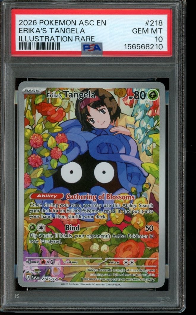 PSA 10 GEM MINT Pokemon Erika's Tangela Ascended Heroes Illustration 218/217