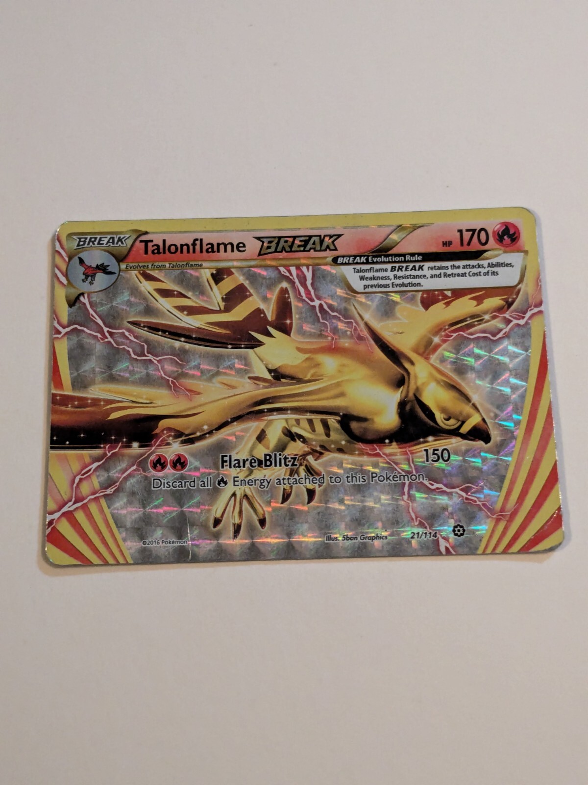 Pokémon TCG Talonflame BREAK Steam Siege 21/114 Holo Rare