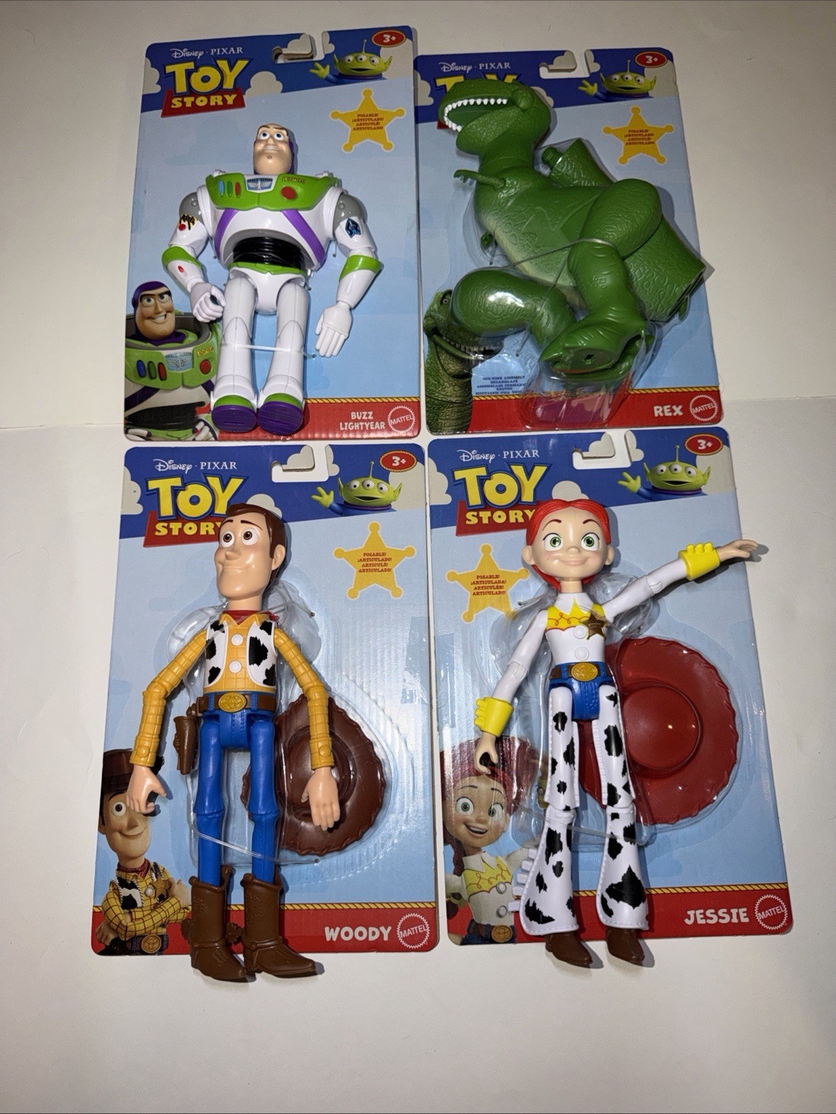 Set Completo Toy Story - Woody Buzz Lightyear Jessie Rex - Playscale Pixar