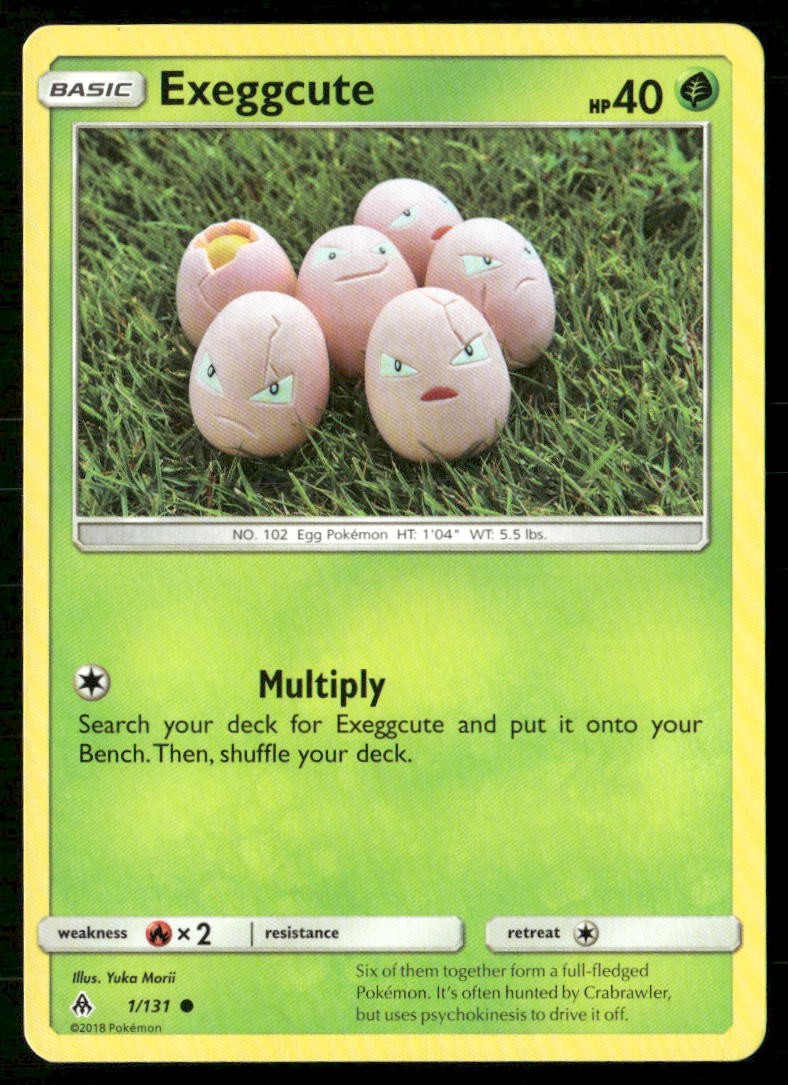 Exeggcute 1/131 Pokemon Luce Proibita Comune Giocato Leggermente