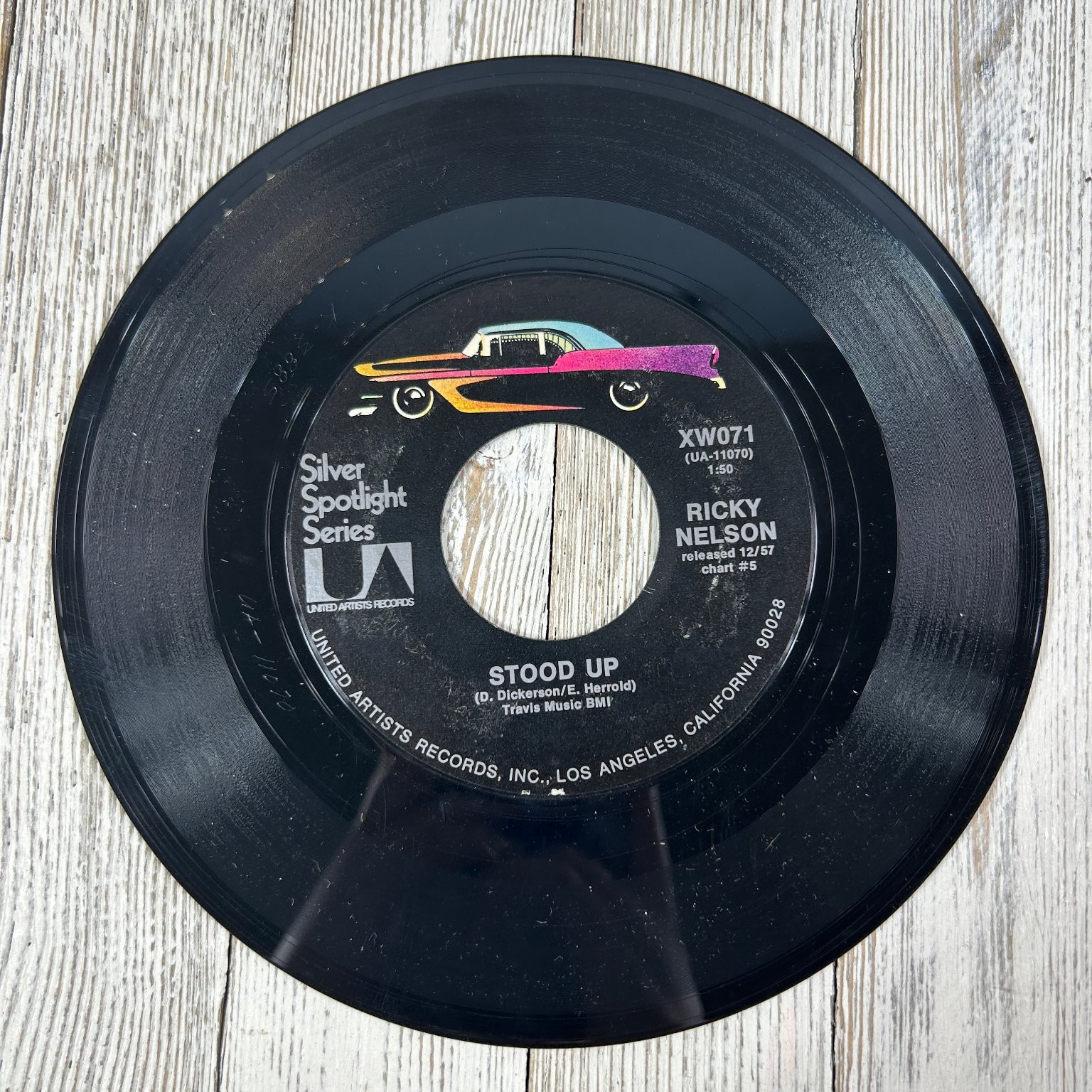 Ricky Nelson - Stood Up / Be-Bop Baby 7" Single 1974 UA Rock & Roll 45 RPM