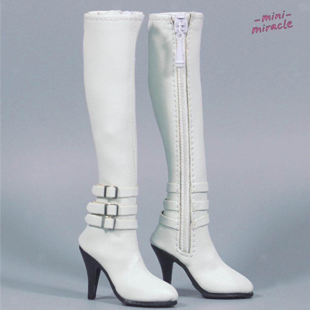 Scarpe donna personalizzate Hollow Fashion bianche tacco alto 1/6 per action figure 12"