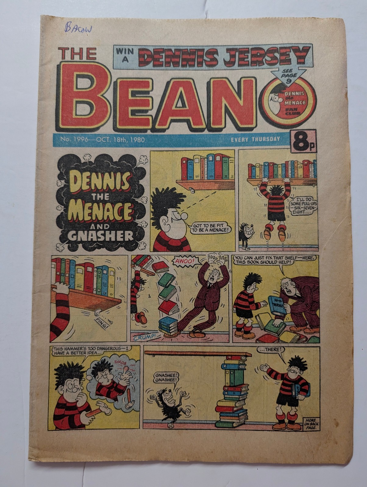 Beano Comic No 1996, October 18th 1980.