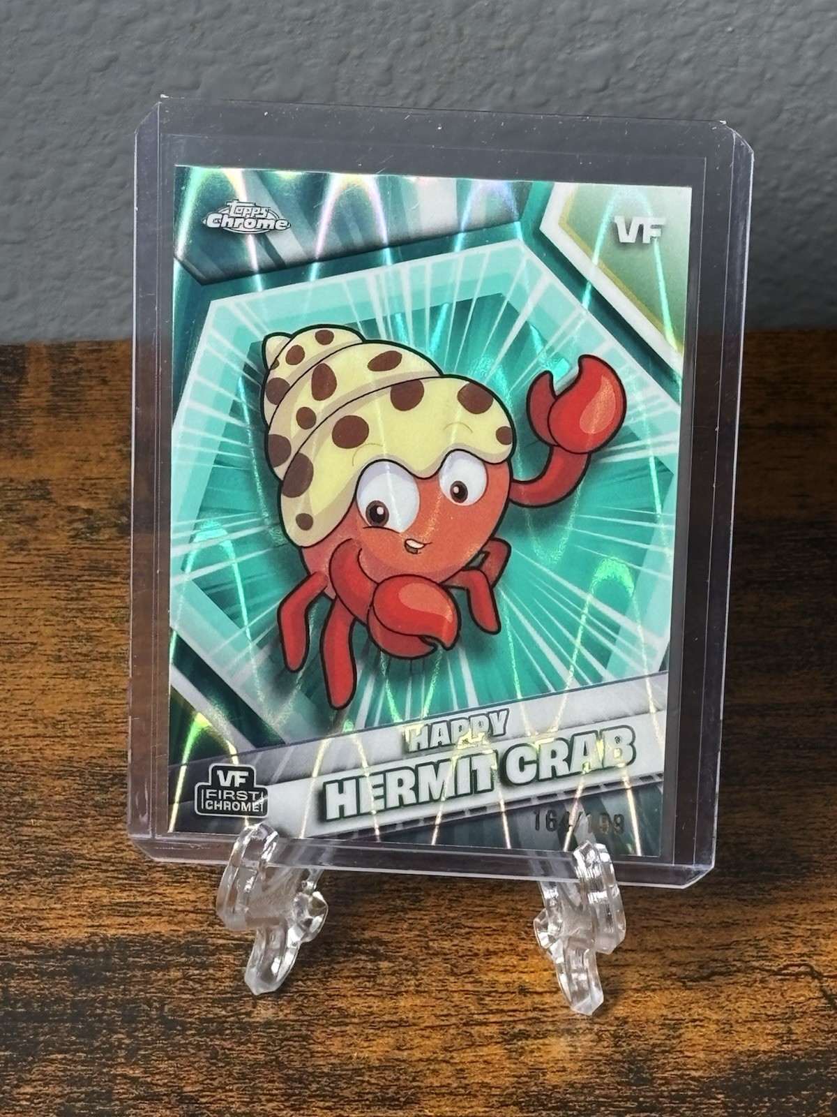 2026 Topps Chrome Veefriends Happy Hermit Crab Aqua Ray rifrattore onda / 199