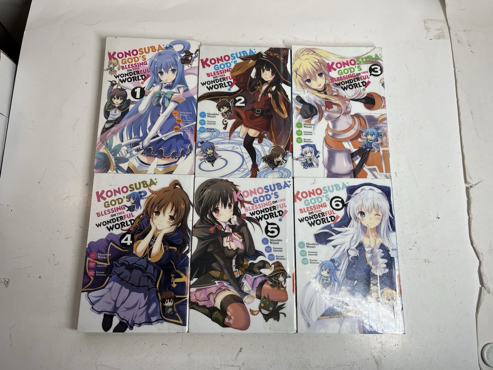 Konosuba Benedizione di Dio su questo meraviglioso mondo! Vol. 1-6 manga ex biblioteca