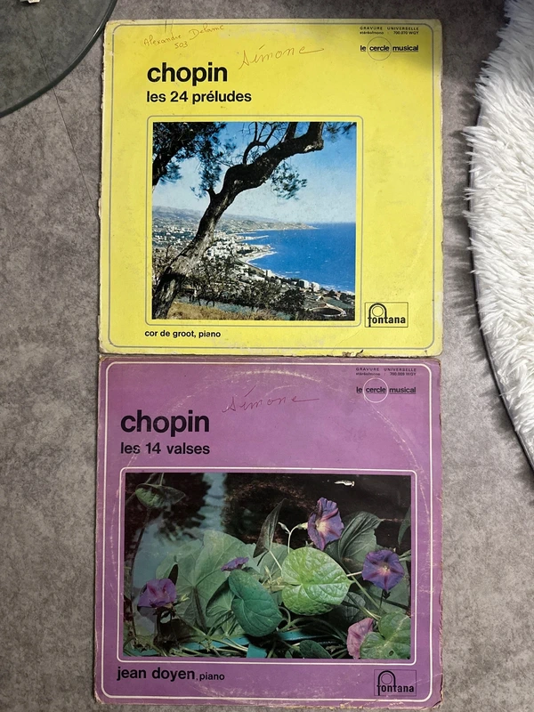 Lot de 2 vinyles 33 tours Chopin